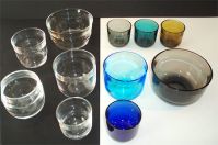 Puristelaseja, pressed glass,